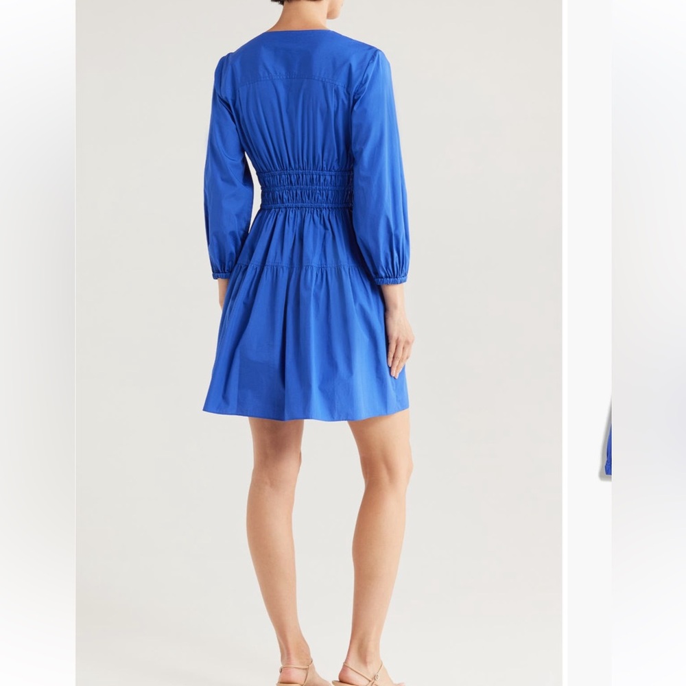 NWT Derek Lam 10 Crosby Emma Long Sleeve Dress Blue, 0 - Picture 2 of 2
